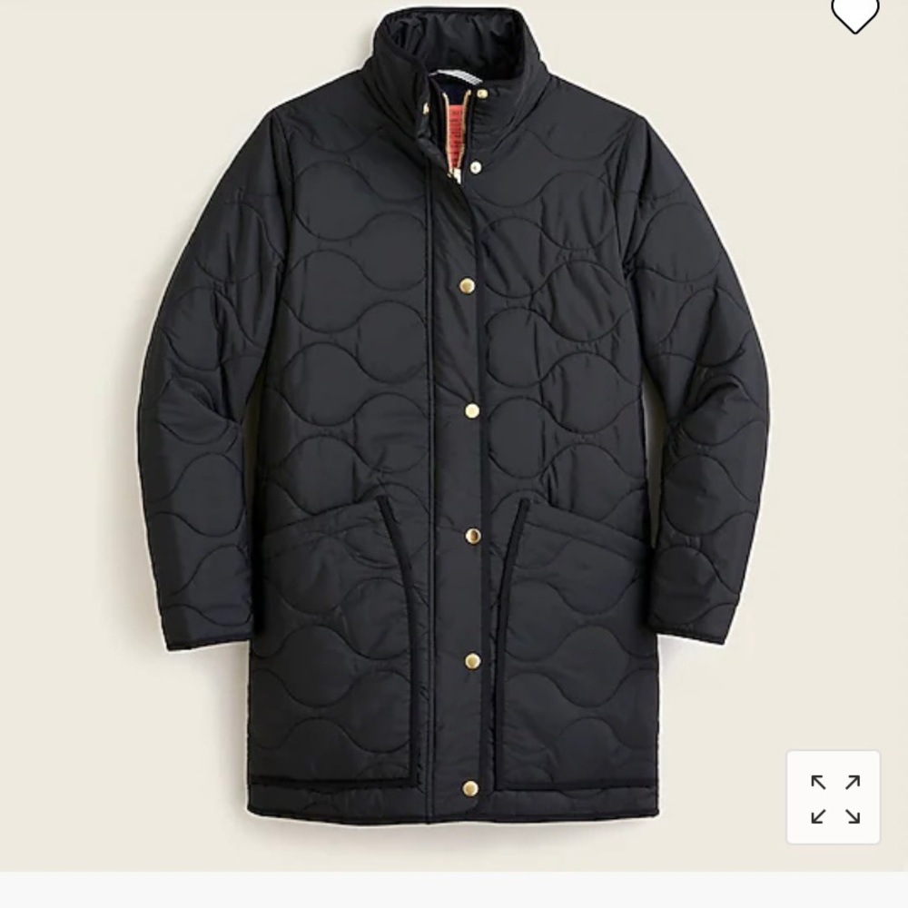Petite Quilted cocoon puffer with PrimaLoft. Black, petite Xxs! J Crew Brand.